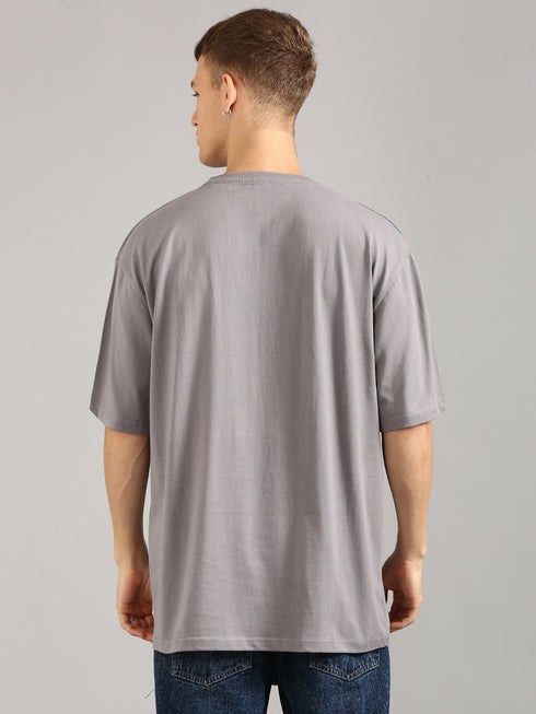 Charcoal Oversized Puffy Printed T-shirt